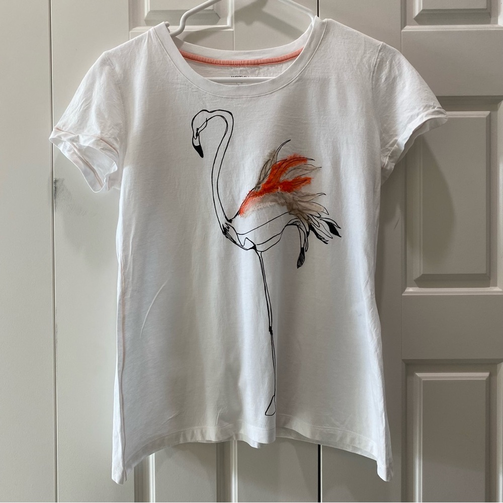 Marc Cain Flamingo T-Shirt with feathers size N1